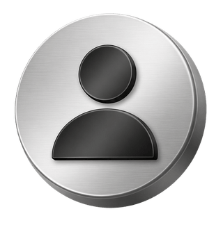 Silbernes dekoratives 3D-Icon eines Benutzeravatars auf der FAQ-Seite